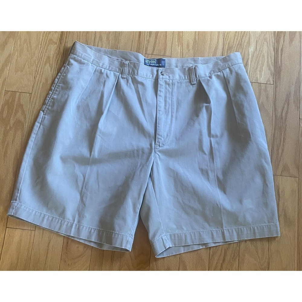 Polo Ralph Lauren Tyler Pleated Khaki Shorts Men's size 42 Casual Golf Cotton